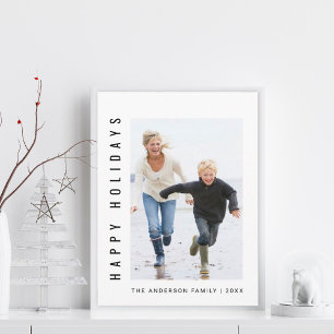 Einfaches modernes Happy Holidays Foto Feiertagspostkarte