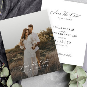 Einfaches modernes Hochzeitsfoto 'Save the Date'