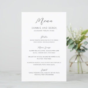 Einfaches modernes Hochzeitsmenü