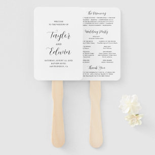 Einfaches modernes Hochzeitsprogramm Fächer