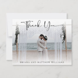 Einfaches modernes Hochzeitsstift Foto Dankeschön- Dankeskarte