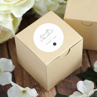 Einfaches, modernes Hochzeitstickers-Circle Runder Aufkleber