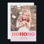 Einfaches, modernes Hotel | Rot und Rosa 2 Foto Feiertagskarte<br><div class="desc">Diese Niedliche Ferienkarte zeigt den Text wie ho in einem modernen Retro-Schriftart. Es gibt einen Platz auf der Vorderseite, an dem Sie eine kleine Nachricht und Ihren Namen setzen können. Auf der Rückseite befindet sich ein großes Foto. Weitere Farben und Layouts in unserem zazzle shop - für zusätzliche Anpassungen senden...</div>