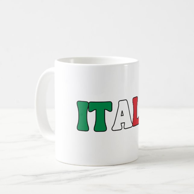 Einfaches, modernes italienisches Flag-Apparel Kaffeetasse (Vorderseite Links)