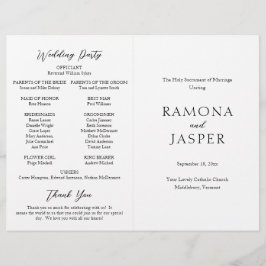 Einfaches, modernes katholisches Hochzeitsprogramm