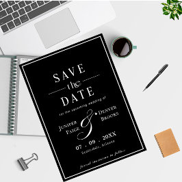 Einfaches Modernes Klassisches Schwarzes Save-the- Save The Date