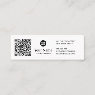 Einfaches modernes kleines Geschäftslogo Qr Code Mini Visitenkarte