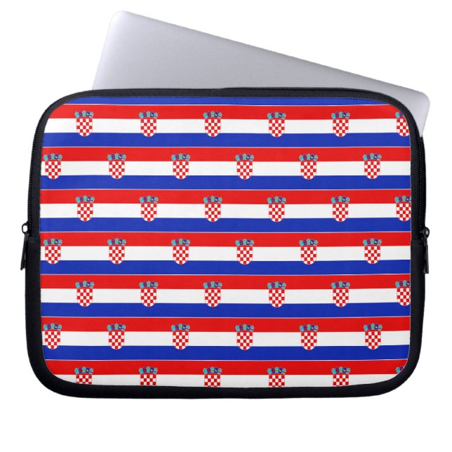 Einfaches, modernes kroatisches Flag-Apparel Laptopschutzhülle (Vorderseite)