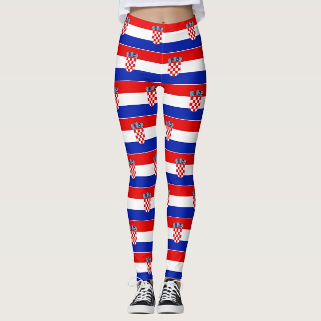 Einfaches, modernes kroatisches Flag-Apparel Leggings (Vorderseite)