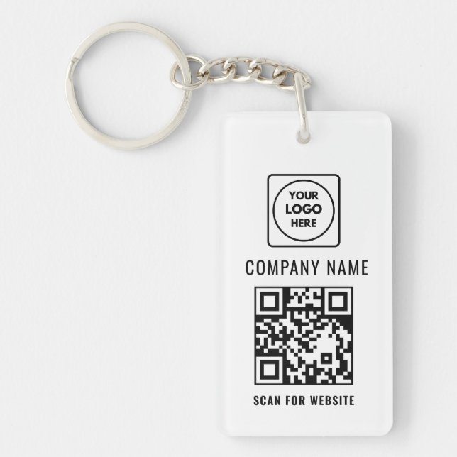 Einfaches modernes Logo-QR-Code-Schlüsselanhänger  Schlüsselanhänger (Vorderseite)