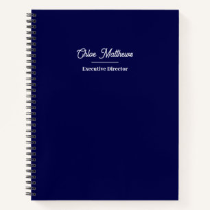 Einfaches modernes Marineblau-Profil Notizbuch