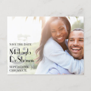 Einfaches modernes Minimal-Foto Save the Date Hoch Postkarte
