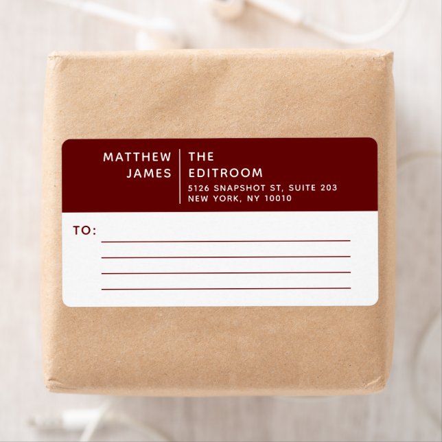 Einfaches, modernes minimales Burgundy White Busin (Insitu)