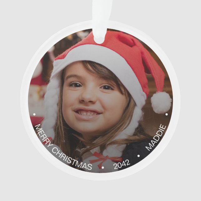 Einfaches modernes Minimalistisches Foto Ornament (Vorderseite)