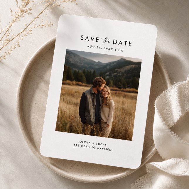 Einfaches modernes minimalistisches Foto Save-the- Save The Date (Von Creator hochgeladen)