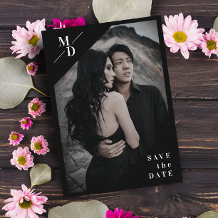 Einfaches modernes Minimalistisches Foto Verlobt Save The Date