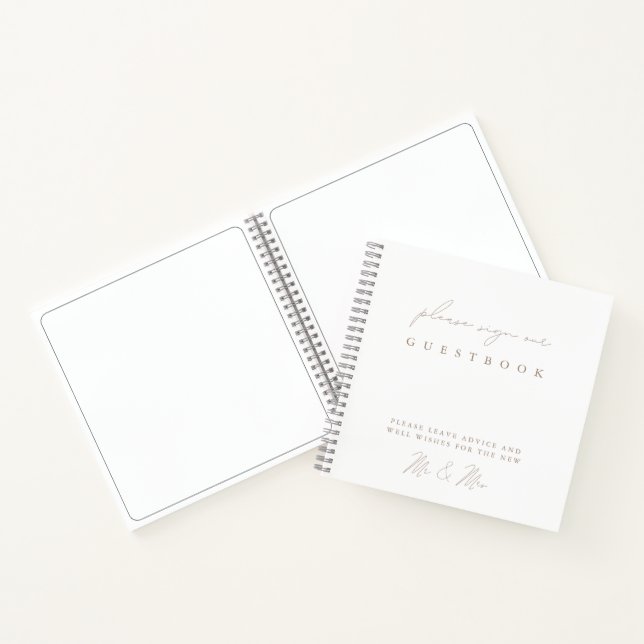 Einfaches, modernes Minimalistisches Gästebuch Notizbuch (Innenseite)