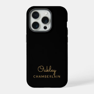 Einfaches modernes minimalistisches Gold Name Schw iPhone 15 Pro Hülle