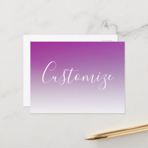 Einfaches modernes minimalistisches violettes Ombr Postkarte