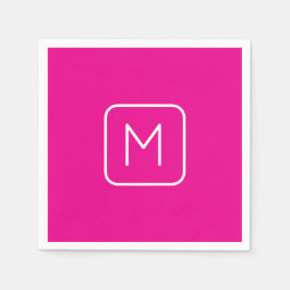 Einfaches & modernes Monogramm Anfangsbuchstabe |  Serviette