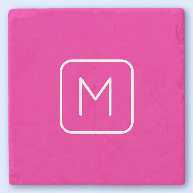 Einfaches & modernes Monogramm Anfangsbuchstabe |  Steinuntersetzer (Von Creator hochgeladen)