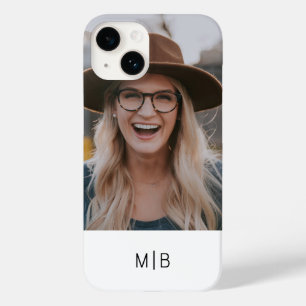 Einfaches modernes Monogramm-Foto personalisierter Case-Mate iPhone 14 Hülle