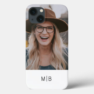 Einfaches modernes Monogramm Foto personalisierter Case-Mate iPhone Hülle