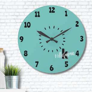 Einfaches Modernes Monogramm Große Wanduhr