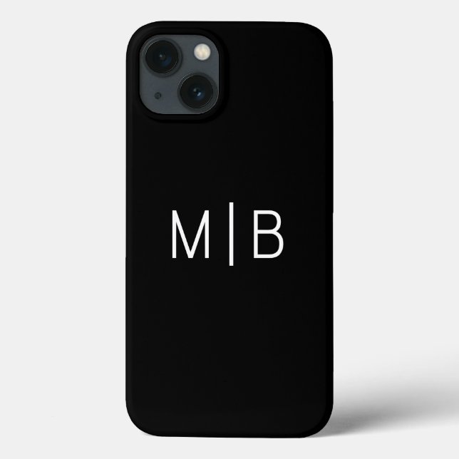 Einfaches modernes Monogramm initial personalisier Case-Mate iPhone Hülle (Rückseite)