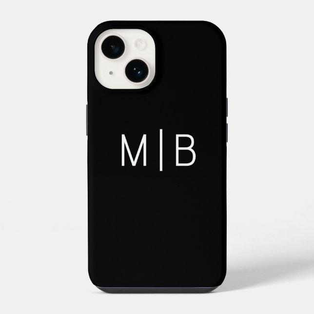 Einfaches modernes Monogramm initial personalisier iPhone Hülle (Rückseite)