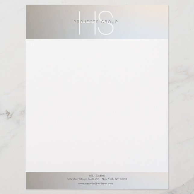 Einfaches modernes Monogramm Professional Grau Sil Briefbogen (Vorderseite)