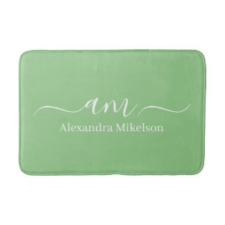 Einfaches modernes Monogramm sage Minimalist Badematte