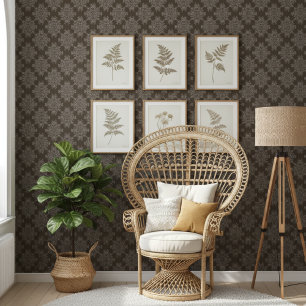 Einfaches, modernes Muster für florale Damaskus Du Tapete