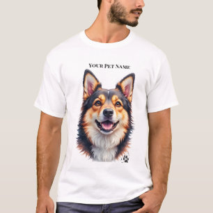 Einfaches modernes Namens- und Fotodesign für Haus T-Shirt
