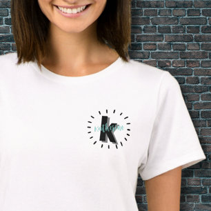 Einfaches modernes Namensinitial-Monogramm T-Shirt