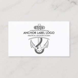 Einfaches modernes nautisches Ankersymbol Visitenkarte
