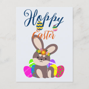 einfaches modernes Osterhasen Happy Oaster für Fre Feiertagspostkarte