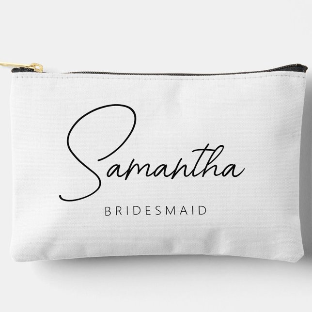 Einfaches, modernes Personalisiertes Bridesmaid-Ma Zubehörtasche (Personalized Bridesmaid Proposal Makeup Bag, Bridal Party Gifts, Bachelorette Favors)