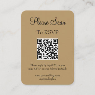 Einfaches, modernes QR-Code für Hochzeiten von Gol Begleitkarte