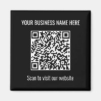 Einfaches, modernes QR Code Square Black Magnet