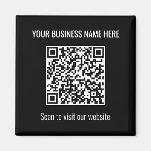 Einfaches, modernes QR Code Square Black Magnet