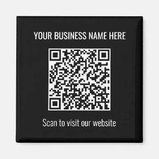 Einfaches, modernes QR Code Square Black Magnet