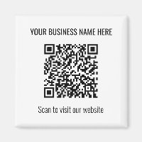 Einfaches, modernes QR Code Square Weißes Magnet