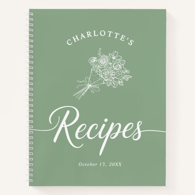 Einfaches modernes Rezeptbuch Notizbuch (Vorderseite)