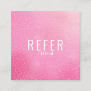 Einfaches modernes rosa Glitter Empfehlungskarte