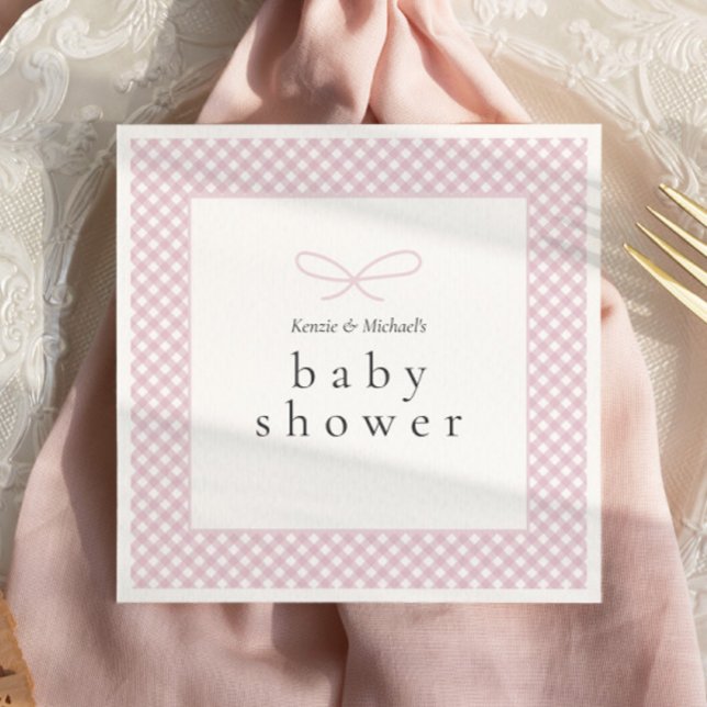 Einfaches, modernes rosa Kariertes Bow Serviette (Von Creator hochgeladen)