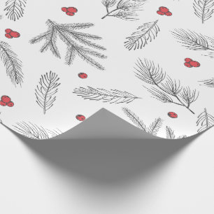 Einfaches modernes Rot, Schwarz und Weiß Weihnacht Geschenkpapier