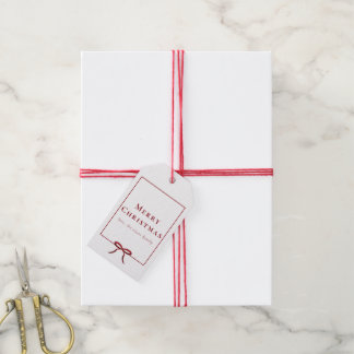 Einfaches modernes rotes Band Geschenkanhänger