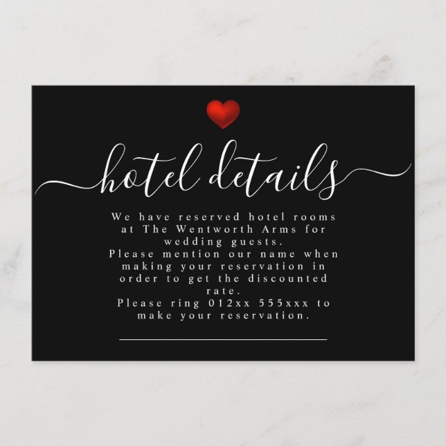 Einfaches modernes Rotes Herz Hochzeitssaison Begleitkarte (Vorderseite)