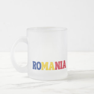 Einfaches, modernes rumänisches Flag-Bekleid Mattglastasse